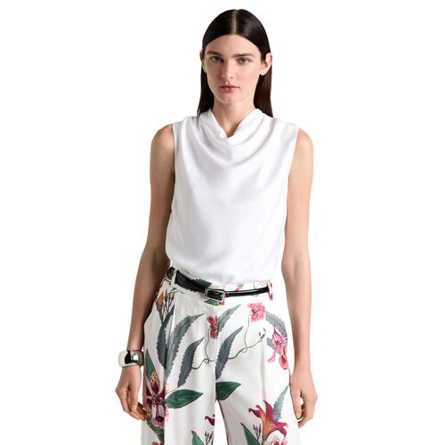 Cue Satin Cowl Neck Top